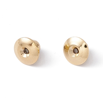 Rack Plating Brass Ear Nuts, Bullet Clutch Earring BacksLong-Lasting Plated, Cadmium Free & Lead Free, Mushroom, Real 14K Gold Plated, 7x5mm, Hole: 0.8mm
