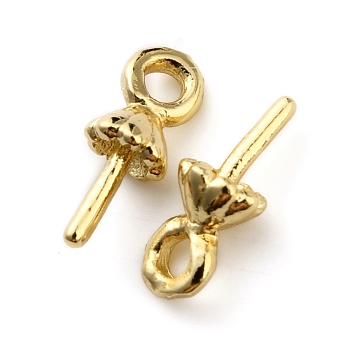 Brass Peg Bails Pendants, Pumpkin-shaped For Half Drilled Beads, Real 14K Gold Plated, 9mm, Hole: 1mm, Pin: 1mm