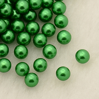 No Hole ABS Plastic Imitation Pearl Round Beads, Dyed, Sea Green, 6mm, about 3000pcs/bag