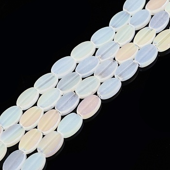 Imitation Jade Glass Beads Strands, Oval, Colorful, 10x6x3mm, Hole: 1mm, about 54~60Pcs/strand, 20.47~23.62''(52~60cm)