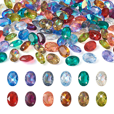 cheriswelry 120piezas 12 colores cabujones de diamantes de imitación de resina transparentes con parte posterior puntiaguda(KY-CW0001-01)-2