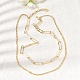 Brass Paperclip Chain Cable Chain Double Layer Necklaces(NJEW-L013-17G)-3