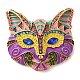 Cat Mask Alloy Rhinestone Brooch(JEWB-R025-07C)-1