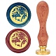 Brass Wax Seal Stamp with Rosewood Handle(AJEW-WH0412-0039)-1