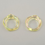 Candy Color Plastic Twist Wave Finger Ring for Women, Champagne Yellow, US Size 6 1/2(16.9mm)(RJEW-WH0004-26F)