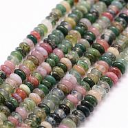 Natural Indian Agate Beads Strands, Rondelle, 4x2mm, Hole: 0.8mm, 185pcs/strand, 15.7 inch(G-N0173-04-2x4mm)