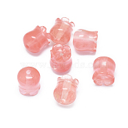Cherry Quartz Glass Beads, Flower, 9~10x9~10.5mm, Hole: 1.4mm(G-F637-03I)