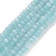 Natural Amazonite Beads Strands, Faceted, Rondelle, 3x2mm, Hole: 0.3mm, about 188pcs/strand, 15.55 inch(39.5cm)(G-E194-02A)