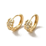 Brass Micro Pave Cubic Zirconia Hoop Earring, Heart, Light Gold, 16x7.5mm(EJEW-L271-05KCG-01)