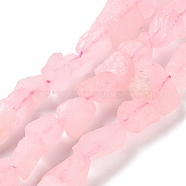 Raw Rough Natural Rose Quartz Beads Strands, Nuggets, 4~11x4.5~14.5x4.5~14.5mm, Hole: 0.8mm, about 41~43pcs/strand, 15.35~15.94''(39~40.5cm)(G-B065-C01)