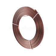 Aluminum Wire, Bendable Metal Craft Wire, Flat Craft Wire, Bezel Strip Wire for Cabochons Jewelry Making, Camel, 5x1mm, about 32.8 Feet(10m)/roll(AW-S010-15)