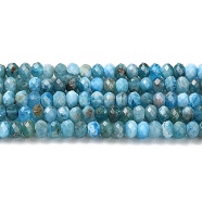 Natural Apatite Beads Strands, Faceted, Rondelle, 3x2mm, Hole: 0.7mm, about 168pcs/strand, 15.35~15.43 inch(39~39.2cm)(G-G003-A04-01)