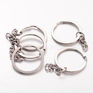 Iron Split Key Rings, Platinum, 30x2mm, Inner Diameter: 25mm(IFIN-H040-N)