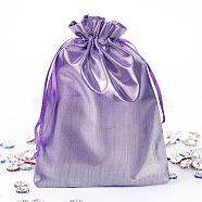 Rectangle Cloth Bags, with Drawstring, Lilac, 17.5x13cm(X-ABAG-R007-18x13-08)