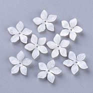 5-Petal Cellulose Acetate(Resin) Bead Caps, Flower, Creamy White, 20.5~21.5x22~23x4.5mm, Hole: 1.2mm(X-KY-N006-02-B02)
