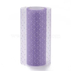 Glitter Deco Mesh Ribbons, Tulle Fabric, for Wedding Party Decoration, Skirts Decoration Making, Lilac, 5.90~5.94 inch(15~15.1cm),  10yards/roll(OCOR-H100-D18)