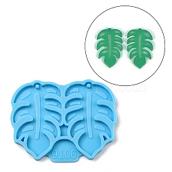 DIY Pendant Silicone Molds, Resin Casting Molds, for UV Resin, Epoxy Resin Jewelry Making, Monstera Leaf, 55x67x4.5mm, Hole: 2mm, Inner Diameter: 50x31mm(DIY-F142-02B)