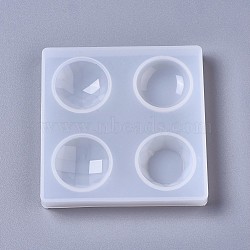 Silicone Molds, Resin Casting Molds, For UV Resin, Epoxy Resin Jewelry Making, Round, White, 96x96x12.5mm(X-DIY-F041-17C)