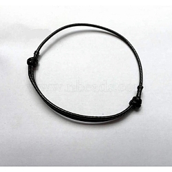 Korean Waxed Polyester Cord Bracelet Making, for Jewelry Making Supplies, Black, Adjustable Diameter: 40~70mm(AJEW-JB00011-19)