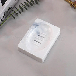 Rectangle Draining Soap Dish Silicone Molds, Resin Casting Molds, for UV Resin, Epoxy Resin Craft Making, White, 120x85x24mm, Inner Diameter: 103x70mm(DIY-C056-01)