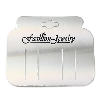 Cardboard Hair Clip Display Cards, Rectangle with Word Fashion Jewelry, Silver, 7.5x9x0.04cm, Hole: 18.5x10mm