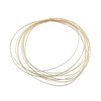 Copper Wire for Jewelry Making, Textured Round, Real 18K Gold Plated, 21 Gauge, 0.7mm, about 16.40 Feet(5m)/Strand
