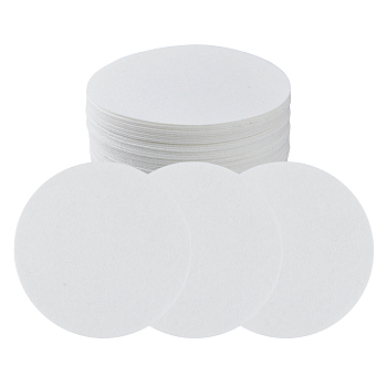80Pcs Flat Round Microwave Kiln Papers, Ceramic Fiber Paper for Glass Fusing, White, 116x1mm