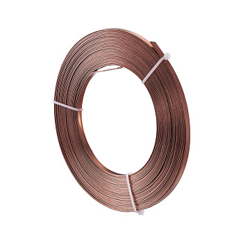 Aluminum Wire, Bendable Metal Craft Wire, Flat Craft Wire, Bezel Strip Wire for Cabochons Jewelry Making, Camel, 5x1mm, about 32.8 Feet(10m)/roll
