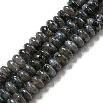 Natural Larvikite Beads Strands, Rondelle, 4~4.5x2~2.5mm, Hole: 1.2mm, about 155~163pcs/strand, 15.24''~15.31''(38.7~38.9cm)