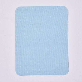Cloth Fabric Appliques Iron On Patches, For Costume Accessories, Rectangle, Blue, 125x95x0.5mm