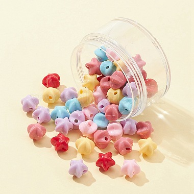 50Pcs 6 Colors Opaque Acrylic Beads(MACR-FS0001-58)-2