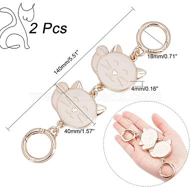 Alloy Enamel Cat Link Chains for Purse Chains(PURS-WH0001-40)-2