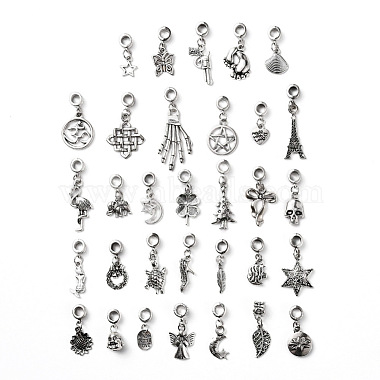Mixed Shapes Alloy Dangle Beads