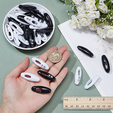 40個のプラスチック製楕円形ブローチ(JEWB-NB0001-25A)-3