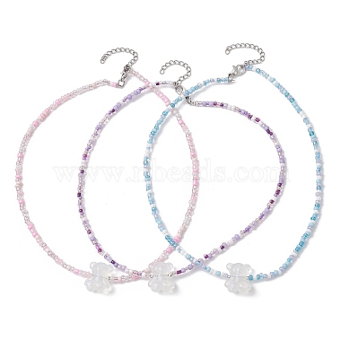 Mixed Color Bear Acrylic Necklaces