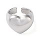Eco-Friendly Brass Heart Open Cuff Rings for Women(RJEW-A025-02P)-2
