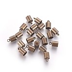 Brass Cord Ends, Antique Bronze, 10x6mm, Hole: 1.2mm, 5.5mm inner diameter(X-EC041-AB)