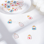 18Pcs 3 Colors Alloy Enamel Pendants, Milk Bottle, for DIY Craft Jewelry Making Accessory, Mixed Color, 17.5x9.5x1.5mm, Hole: 1.5mm, 6pcs/color(ENAM-LP0001-67)