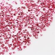 Piezo Glass Beads, No Hole Beads, Chip, Hot Pink, 0.6~1x0.6~1mm, about 440~450g/bag(PIEG-R001-C03)