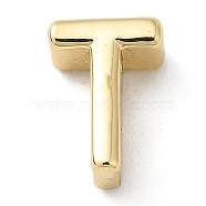 Rack Plating Brass Slide Charms, Cadmium Free & Lead Free, Real 18K Gold Plated, Letter, Letter T, 8x6x4mm, Hole: 1.4mm(KK-M254-15G-T)