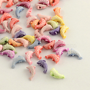 Craft Style Acrylic Beads, Dolphin, Mixed Color, 12x7x4mm, Hole: 2mm, about 330pcs/50g(X-MACR-Q157-M41)