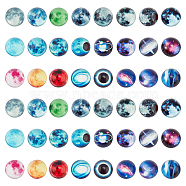 ARRICRAFT Glass Cabochons, Half Round/Dome, For Jewelry Making, 12 Constellations Pattern, Mixed Color, 20x10mm, 24pcs/set, 2sets/Box(GGLA-AR0001-02A)