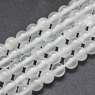 Natural Selenite Beads Strands, Round, 6mm, Hole: 0.8mm, about 67pcs/strand, 15.7 inch(40cm)(X-G-G792-24B)