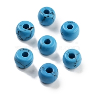 Dyed Synthetic Turquoise Beads, Barrel, Deep Sky Blue, 8~8.4x5~6.6mm, Hole: 2~3.2mm(G-C134-03C-01)