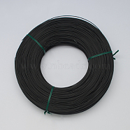 Wire Twist Ties, Imitation Leather and Iron, Black, 1mm, 400yard/bundle(1200 feet/bundle)(OCOR-R002-2)
