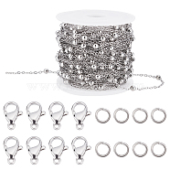 DIY Chain Bracelet Necklace Making Kits, Including Brass Satellite Chain, 304 Stainless Steel Clasps & Jump Rings, Platinum, chain: 32.8 Feet(10m)/Set(DIY-BBC0001-10)