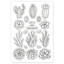 PVC Plastic Stamps, for DIY Scrapbooking, Photo Album Decorative, Cards Making, Stamp Sheets, Cactus Pattern, 16x11x0.3cm(DIY-WH0167-56-117)