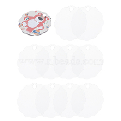 10Pcs Acrylic Big Pendants, Flower, Clear, 80x80.5x2.8mm, Hole: 10mm(OACR-DC0001-23A)