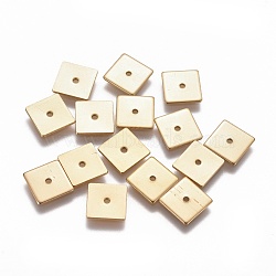 Ion Plating(IP) 304 Stainless Steel Spacer Beads, Square, Golden, 8x8x0.7mm, Hole: 1.2mm(STAS-G200-03B-G)