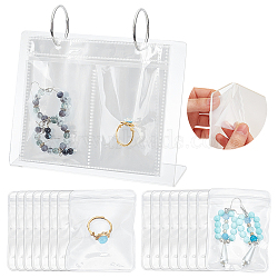 Vertical Acrylic Display Frame, with Transparent PVC Storage Bag, for Jewelry Storage Display, White, 16x16.8x5cm(ABAG-WH0039-33A)